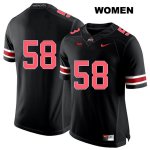 Women's NCAA Ohio State Buckeyes Joshua Alabi #58 College Stitched No Name Authentic Nike Red Number Black Football Jersey DG20I10HF